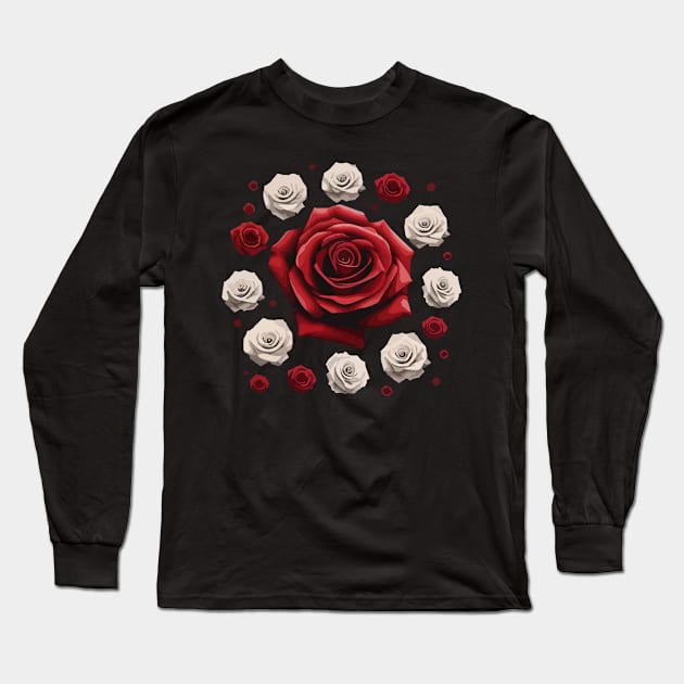 Beutiful Rose Flowers T-shirt Design. Long Sleeve T-Shirt by Naurin's Design